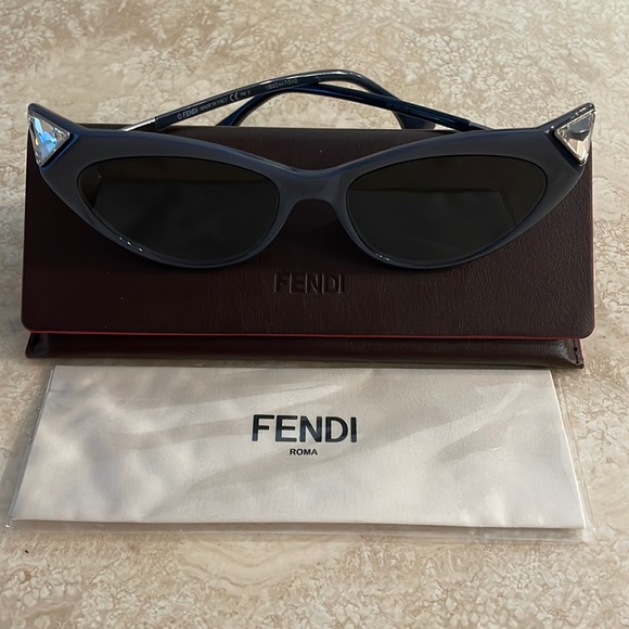 Fendi Blue Crystal Cat EyeSunglasses
